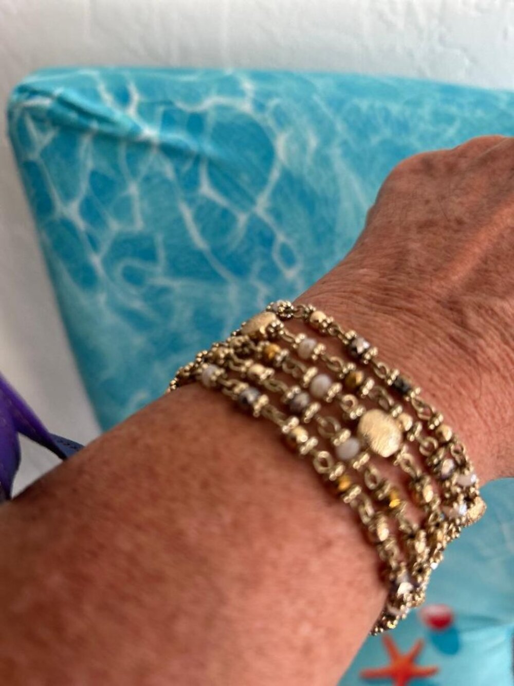 Gold tone layered bracelet, Gorgeous and fun,   FL1